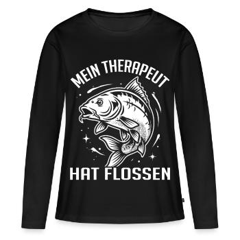 Therapeut Flossen - Frauen Premium Bio Langarmshirt - Schwarz - Vorne - Julia (174cm)