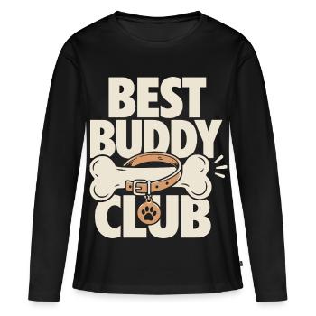 Meilleur club d’amour canin - T-shirt manches longues Premium bio Femme - noir - Devant - Julia (174cm)