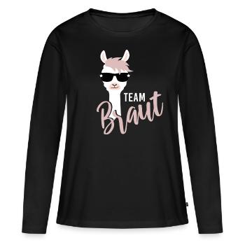 Bride Lama JGA Wedding Team Group Shirt 2 - Women's Premium Organic Long Sleeve Shirt - black - Front - Julia (174cm)