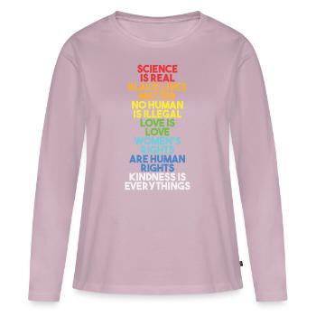 Science Is Real Black Lives Matter Equality Facts - Women's Premium Organic Long Sleeve Shirt - dusky pink - Front - Julia (174cm)