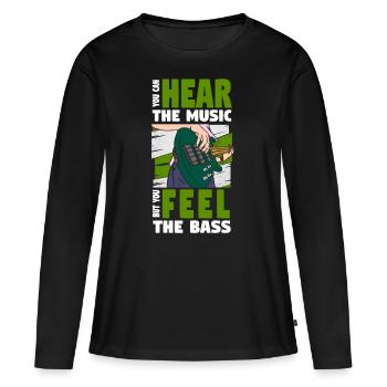 Bassist E-Bass Musik - Frauen Premium Bio Langarmshirt - Schwarz - Vorne - Julia (174cm)