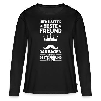 Bester Freund - Frauen Premium Bio Langarmshirt - Schwarz - Vorne - Julia (174cm)