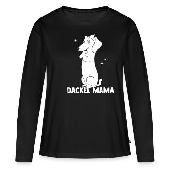 Dackel Mama Hundeliebhaber Dachshund Muttertag Dac - Frauen Premium Bio Langarmshirt - Schwarz - Vorne - Julia (174cm)