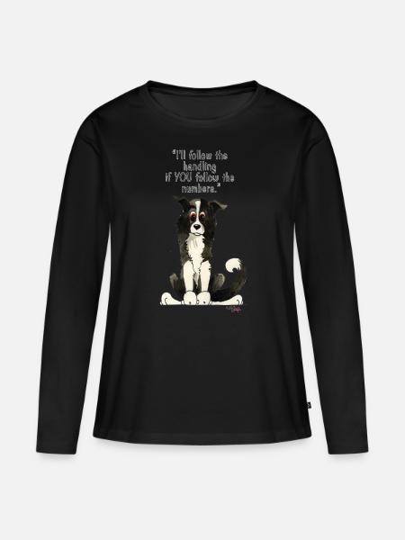 Border Collie Agilität - Frauen Premium Bio Langarmshirt - Schwarz