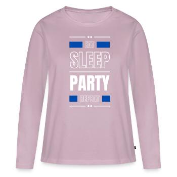 eat sleep party repeat gift idea saying dance - Women's Premium Organic Long Sleeve Shirt - dusky pink - Front - Julia (174cm)