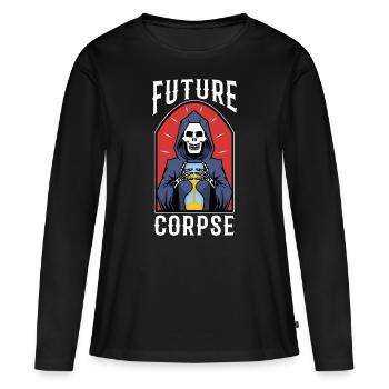 Futur cadavre - T-shirt manches longues Premium bio Femme - noir - Devant - Julia (174cm)