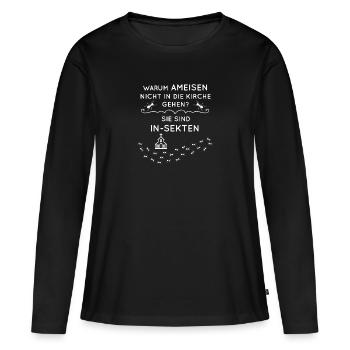 Des fourmis drôles - T-shirt manches longues Premium bio Femme - noir - Devant - Julia (174cm)