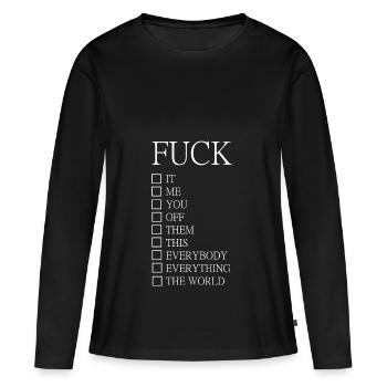 baise - T-shirt manches longues Premium bio Femme - noir - Devant - Julia (174cm)