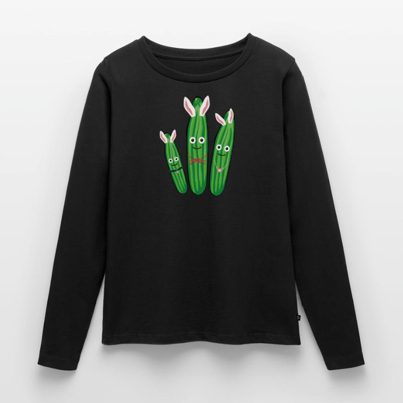 Trio de concombre,concombre,concombre,concombre,concombre,concombre,lapins, lapins T-shirt manches longues Premium bio Femme