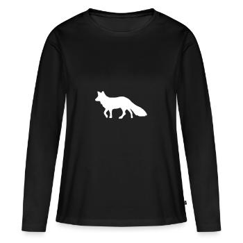 Renard Blanc Renard Blanc - T-shirt manches longues Premium bio Femme - noir - Devant - Julia (174cm)
