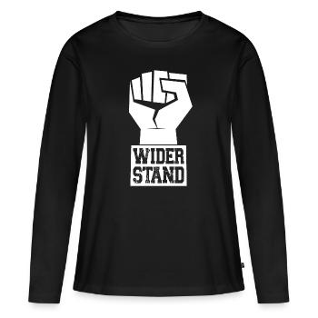 LA RÉSISTANCE SERA LE PEUPLE - T-shirt manches longues Premium bio Femme - noir - Devant - Julia (174cm)