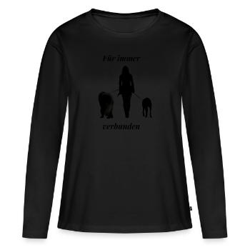 Für immer verbunden - Frauen Premium Bio Langarmshirt - Schwarz - Vorne - Julia (174cm)