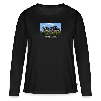Coburg Veste weiße Schrift - Frauen Premium Bio Langarmshirt - Schwarz - Vorne - Julia (174cm)
