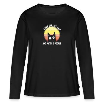 Gin - Gin Cocktail Gin Trinker Cadeau - T-shirt manches longues Premium bio Femme - noir - Devant - Julia (174cm)