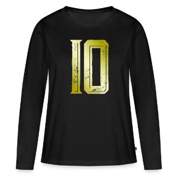 Symbole de 10 chiffres - T-shirt manches longues Premium bio Femme - noir - Devant - Julia (174cm)