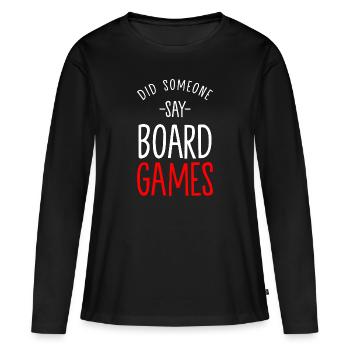 Jeu de société Jeu de société Jeu de société - T-shirt manches longues Premium bio Femme - noir - Devant - Julia (174cm)