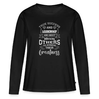 Arbeit Job Firma Bürohumor - Frauen Premium Bio Langarmshirt - Schwarz - Vorne - Julia (174cm)