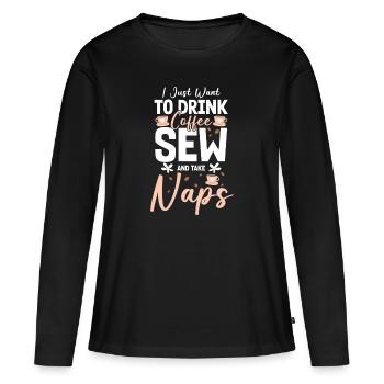 Tailleur Lingerie Tailleur - T-shirt manches longues Premium bio Femme - noir - Devant - Julia (174cm)