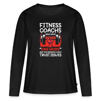 Entraînement d’endurance Fitness Trainer - T-shirt manches longues Premium bio Femme - noir - Devant - Julia (174cm)