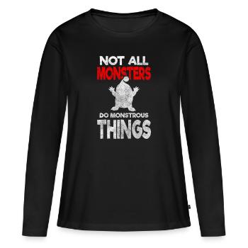 Famille de créatures d’horreur - T-shirt manches longues Premium bio Femme - noir - Devant - Julia (174cm)