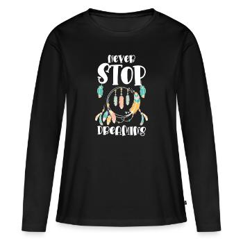 Rêve Rêveur Rêve spirituel - T-shirt manches longues Premium bio Femme - noir - Devant - Julia (174cm)