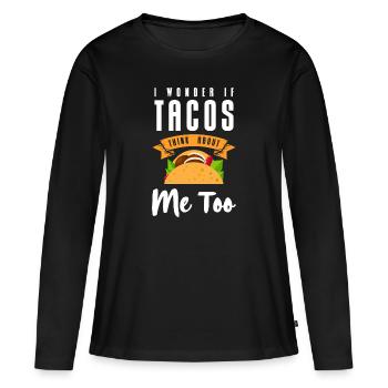 Burrito mexicain affamé - T-shirt manches longues Premium bio Femme - noir - Devant - Julia (174cm)