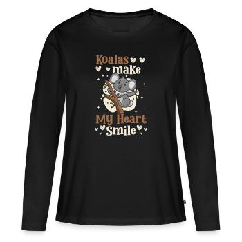 Eucalyptus Animal Fur Tree - T-shirt manches longues Premium bio Femme - noir - Devant - Julia (174cm)