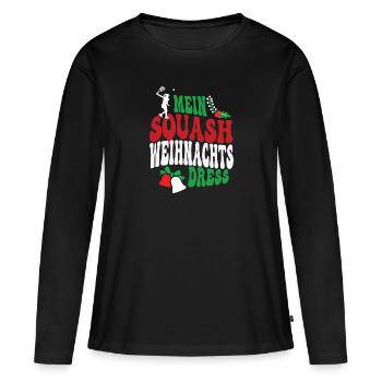Weihnachten Squash Spielerin Squashspielerin XMAS - Frauen Premium Bio Langarmshirt - Schwarz - Vorne - Julia (174cm)