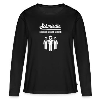 Schmiedin Chefin Schmiede Frau Schmied Goldschmied - Frauen Premium Bio Langarmshirt - Schwarz - Vorne - Julia (174cm)