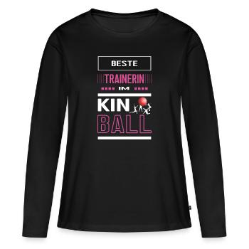 Bester Kinball Trainerin Danke Kinballtrainerin - Frauen Premium Bio Langarmshirt - Schwarz - Vorne - Julia (174cm)
