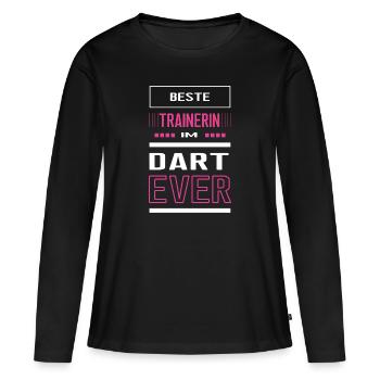 Beste Dart Trainerin Darttrainerin Spiel - Frauen Premium Bio Langarmshirt - Schwarz - Vorne - Julia (174cm)