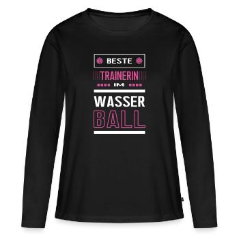 Beste Wasserball Trainerin Wasserballtrainerin - Frauen Premium Bio Langarmshirt - Schwarz - Vorne - Julia (174cm)