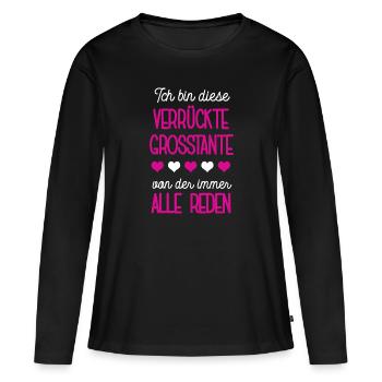 Grosstante Tanten Spruch Großtante Schwester - Frauen Premium Bio Langarmshirt - Schwarz - Vorne - Julia (174cm)