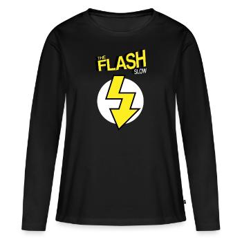 FLASH SLOW - Women's Premium Organic Long Sleeve Shirt - black - Front - Julia (174cm)