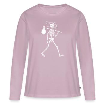 squelette - T-shirt manches longues Premium bio Femme - rose poudré - Devant - Julia (174cm)