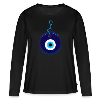 Nazar Boncugu - T-shirt manches longues Premium bio Femme - noir - Devant - Julia (174cm)
