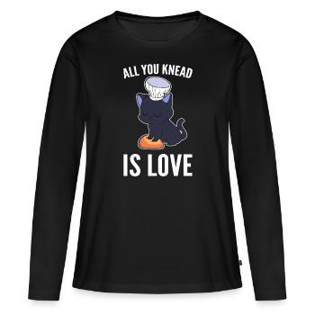 All You Knead Is Love Culinary Artist - Women's Premium Organic Long Sleeve Shirt - black - Front - Julia (174cm)