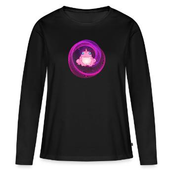 Unicorn frog neon optics rave psychedelic - Women's Premium Organic Long Sleeve Shirt - black - Front - Julia (174cm)