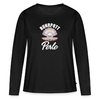 Ruhrpott Perle - Frauen Premium Bio Langarmshirt - Schwarz - Vorne - Julia (174cm)