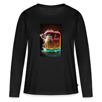 Gelee-Weihnachtsmann - Frauen Premium Bio Langarmshirt - Schwarz - Vorne - Julia (174cm)