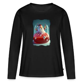 Weihnachtsmann-Gelee - Frauen Premium Bio Langarmshirt - Schwarz - Vorne - Julia (174cm)