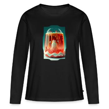 Gelee-Weihnachtsmann - Frauen Premium Bio Langarmshirt - Schwarz - Vorne - Julia (174cm)