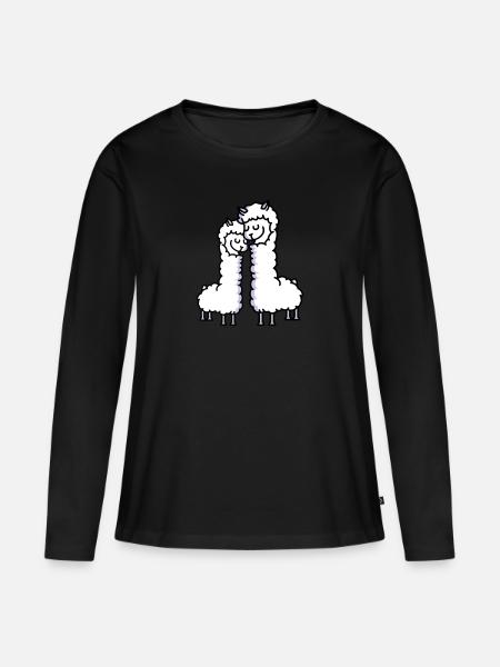 Llama Love - Women's Premium Organic Long Sleeve Shirt - black