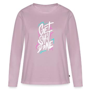 Fai merda - Maglia a maniche lunghe ecologica premium da donna - rosa antico - Fronte - Julia (174cm)