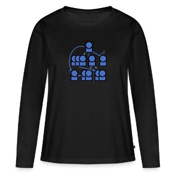 Crazy organization chart - all right? - Women's Premium Organic Long Sleeve Shirt - black - Front - Julia (174cm)