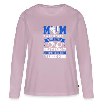Police Mama - Supporter - Women's Premium Organic Long Sleeve Shirt - dusky pink - Front - Julia (174cm)