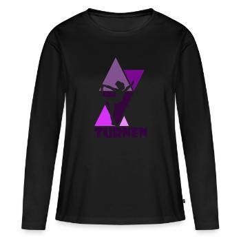 Turnen , Turnerin - Frauen Premium Bio Langarmshirt - Schwarz - Vorne - Julia (174cm)