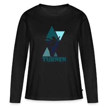 Gymnastique, exercices au sol filles - T-shirt manches longues Premium bio Femme - noir - Devant - Julia (174cm)