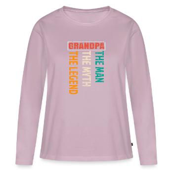 OPA MAN MASS LEGENDE - Frauen Premium Bio Langarmshirt - Altrosa - Vorne - Julia (174cm)