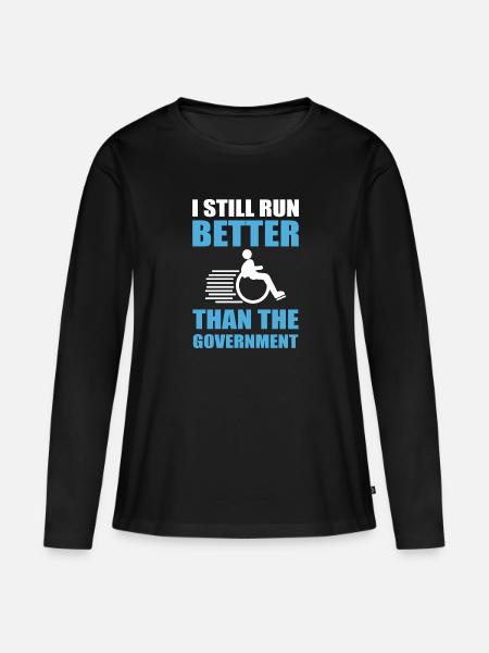 Rollstuhl - Frauen Premium Bio Langarmshirt - Schwarz